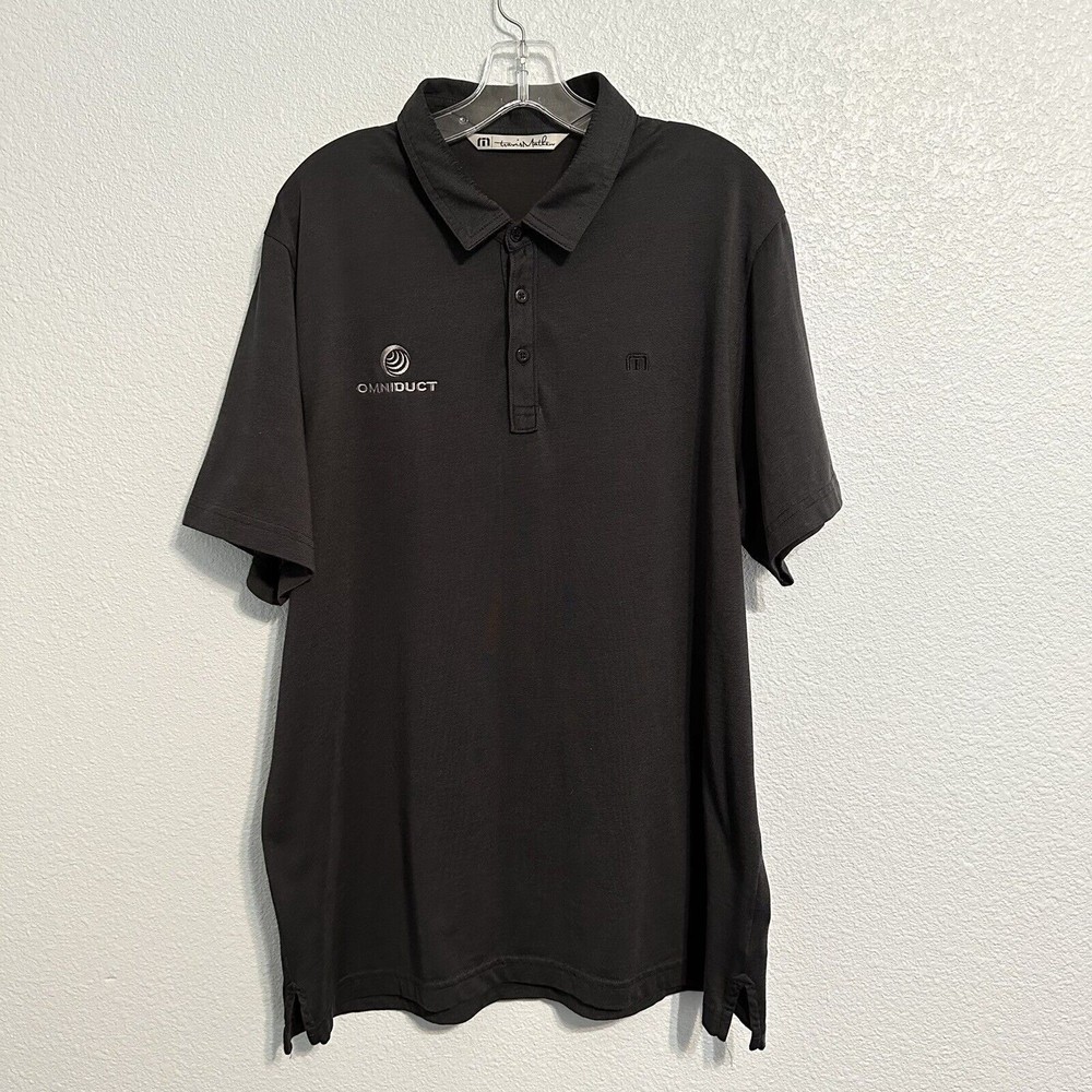Travis Mathew Men's Golf Polo Shirt Sz XL Short Sleeve Pima Cotton Blend Black